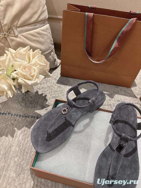 2025 LP Gray Suede Sandals