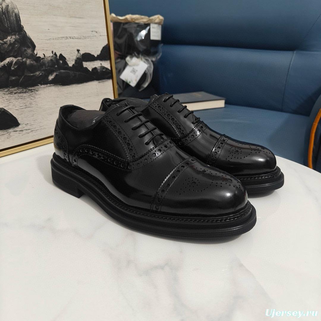 2024 Men Dolce & Gabbana Black Leather Derby