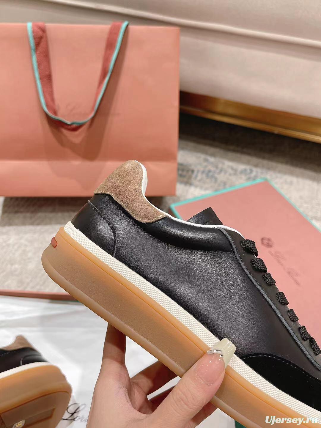 2025 Unisex Le Parmentier Black Suede Leather Sneakers Top Version LY00320(F)/LY00330(M)