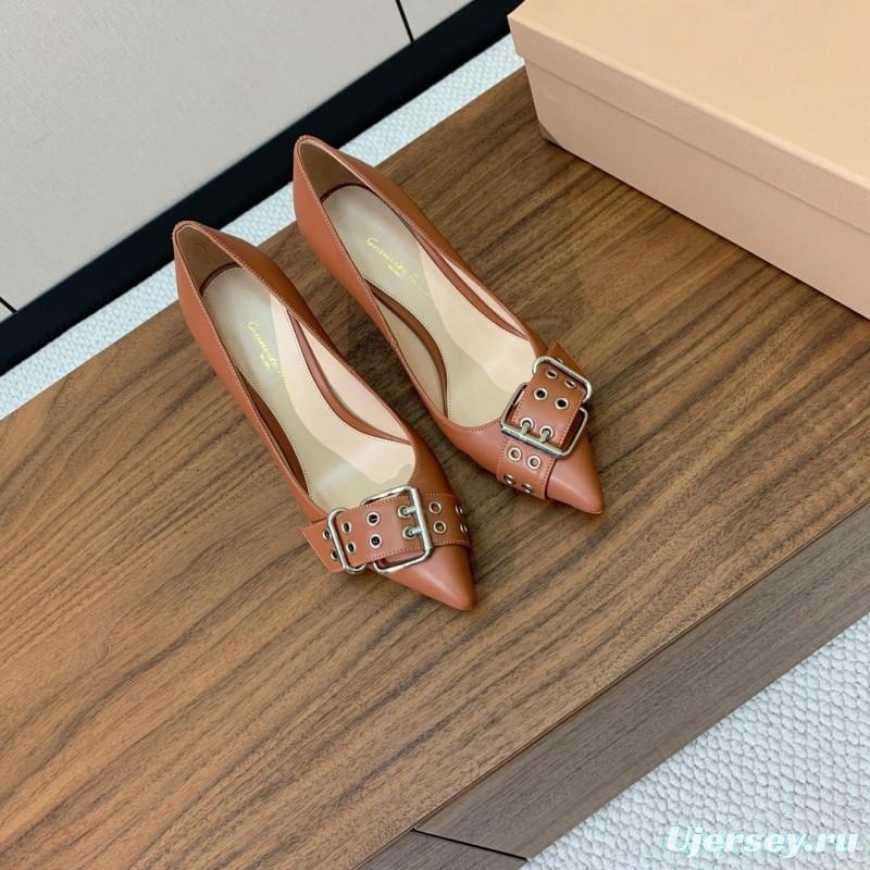 2025 Women Gianvito Rossi Brown Leather Heels KFY00300