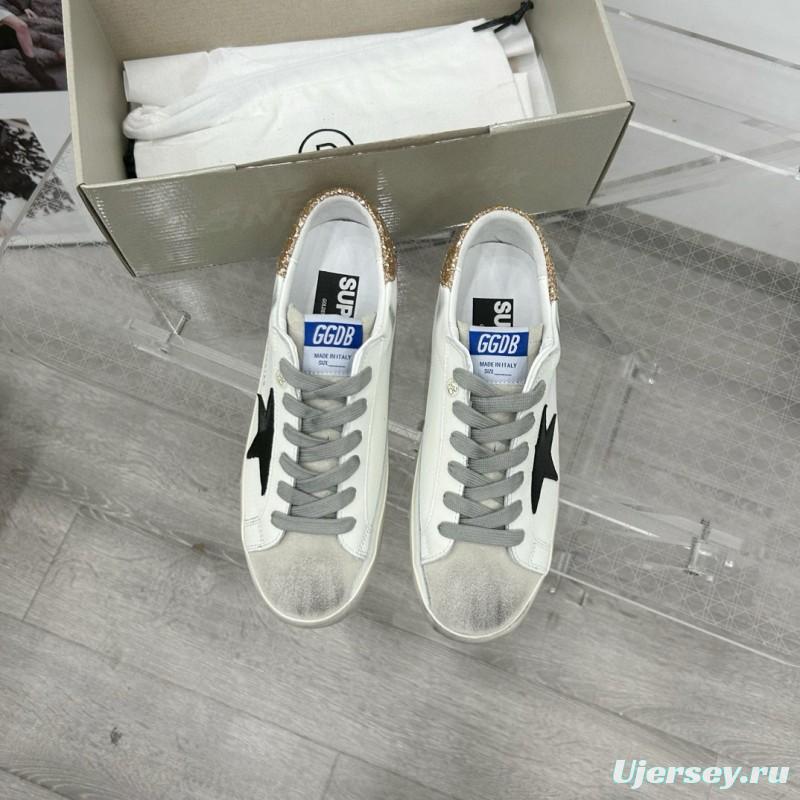 2025 Women GGDB White Black Glitter Leather Suede Sneakers