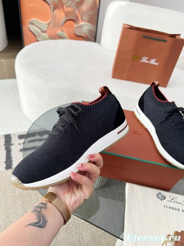 2024 Men Le Parmentier Black Wool Knit Sneakers MJ00330