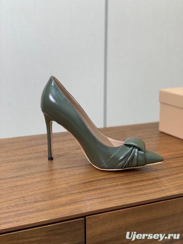 2025 Women Gianvito Rossi Green Patent Leather Pumps KFY00300