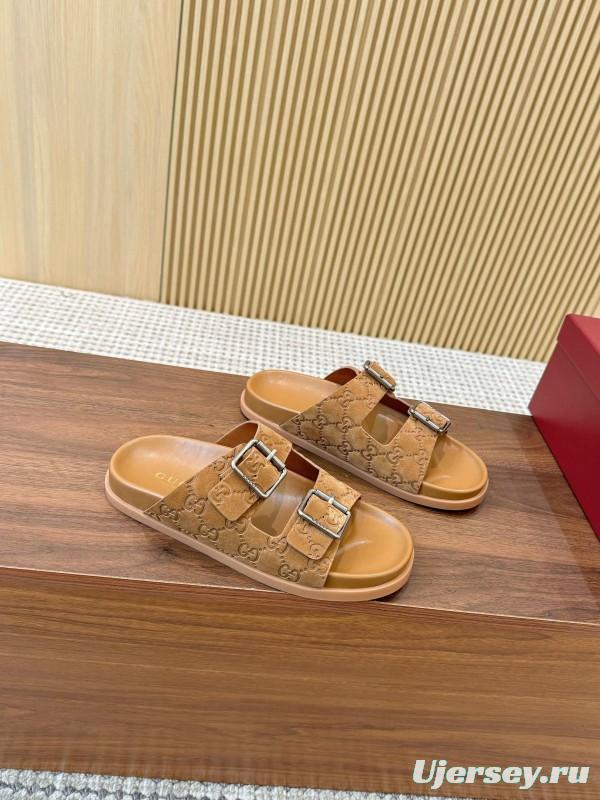 2025 Women Gucci Beige Leather Sandals LY00260