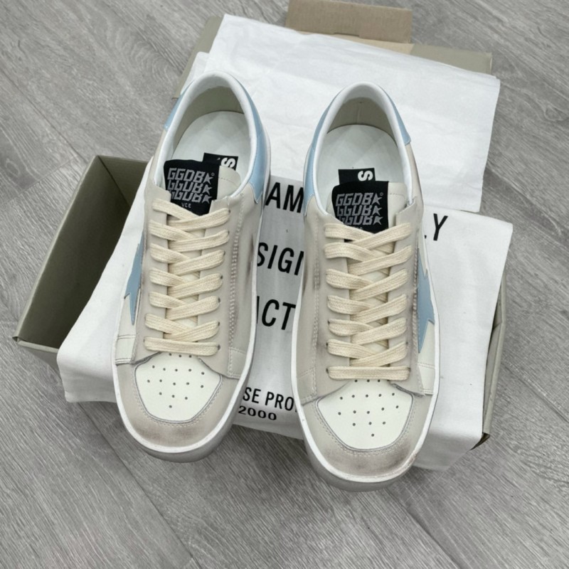 2024 Unisex GGDB White Light Blue Suede Leather Sneakers MJ00260
