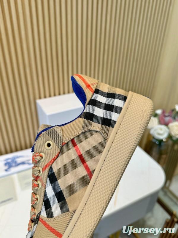 2024 Unisex Burberry Beige Black Red Cotton TPU Sneakers MJ00320