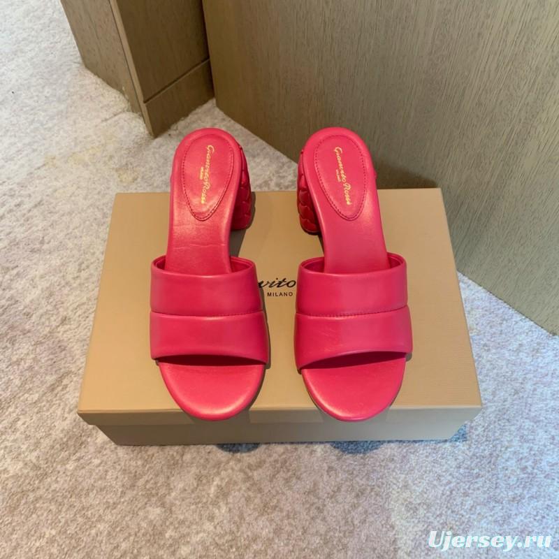 2025 Women Gianvito Rossi Pink Leather Slippers