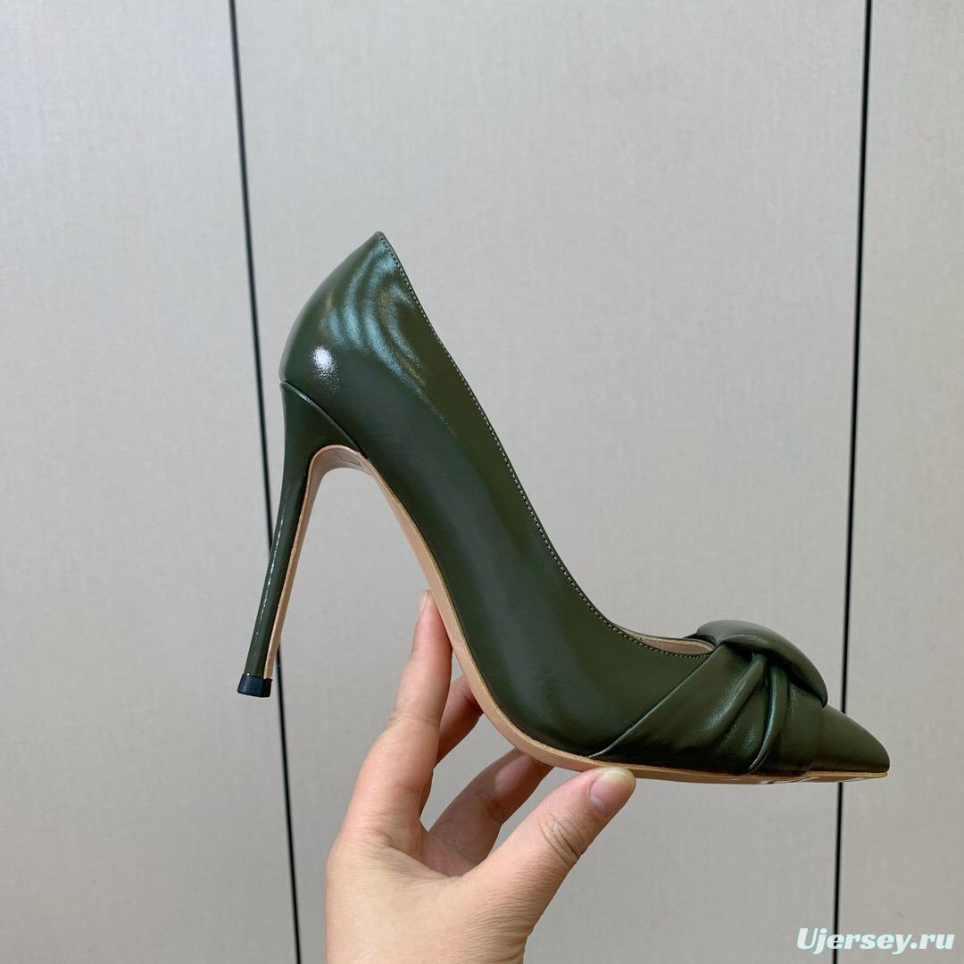 2025 Women Gianvito Rossi Green Patent Leather Pumps KFY00300