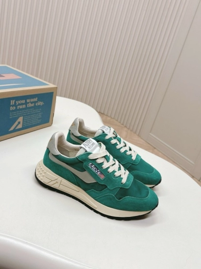 2024 Men Autry green beige suede mesh sneakers 