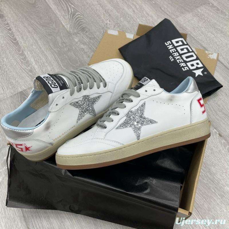 2024 Unisex GGDB White Silver Leather Sneakers MJ00260