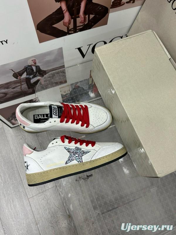 2024 Unisex GGDB White Pink Red Leather Suede Sneakers MJ00260