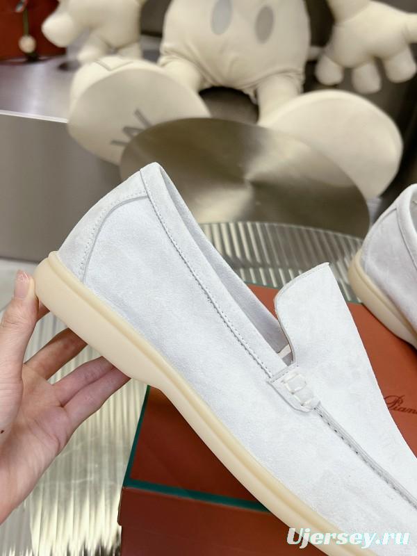 2024 Unisex Le Parmentier White Calf Suede Loafers MJ00270