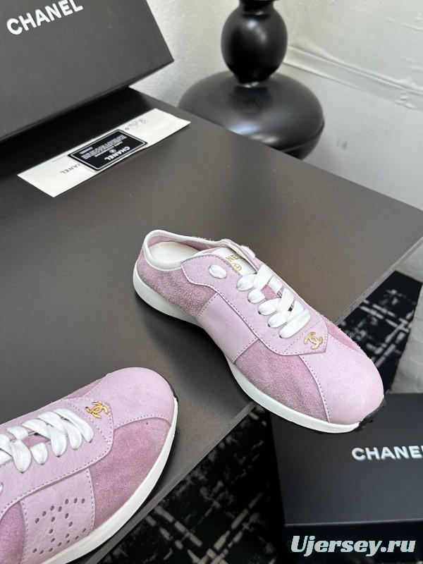 2025 Women CHANEL Pink Suede Casual Sneakers Classic Craftsmanship LY00360(F)