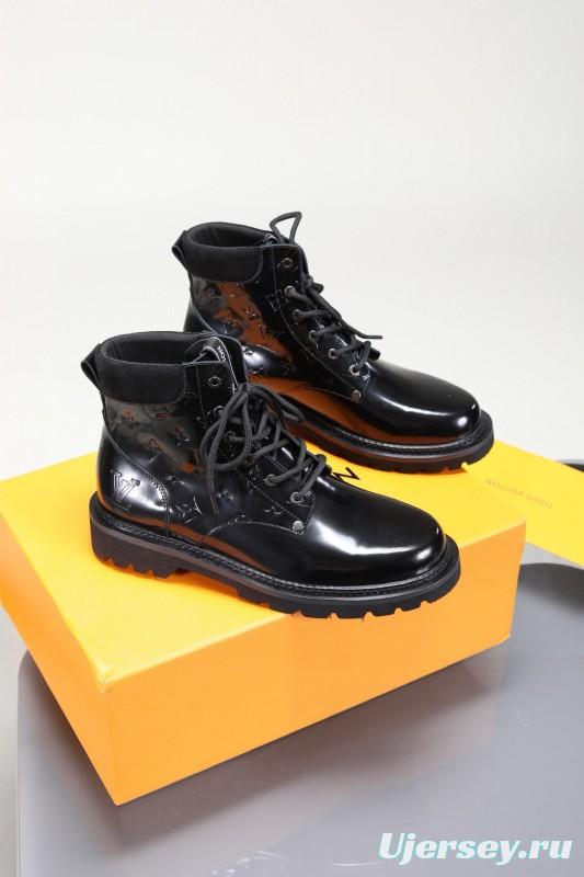 2024 Men Louis Vuitton Black Calfskin Leather Casual High-Top MJ00470