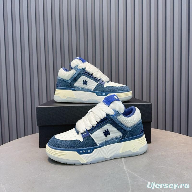 2024 Unisex Amiri blue white denim mesh sneakers MJ00360