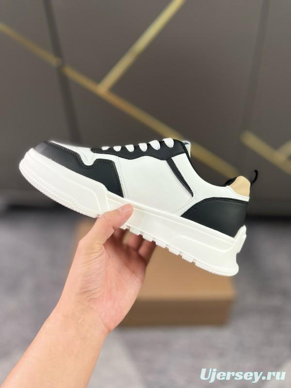 2024 Unisex Burberry Black White Leather Casual Shoes MJ00251