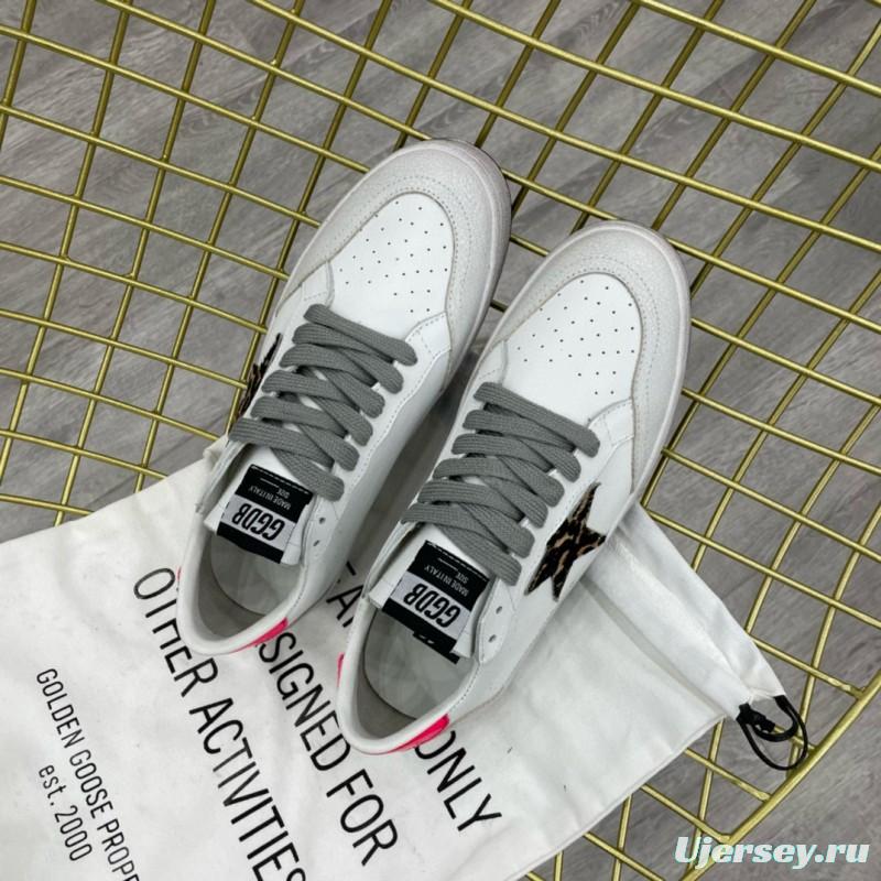 2024 Unisex GGDB White Pink Leopard Print Leather Suede Low Top Sneakers MJ00260