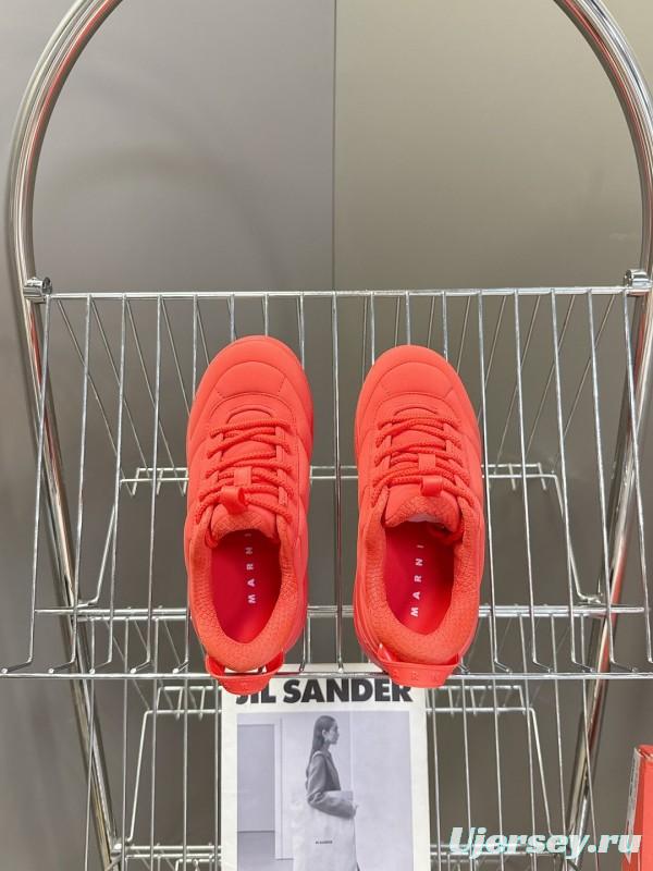 2025 Women Marni Red Fabric Sneakers