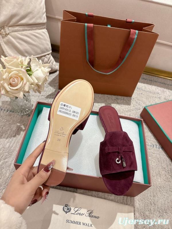 2025 Slippers LP Bloodred Suede Slippers