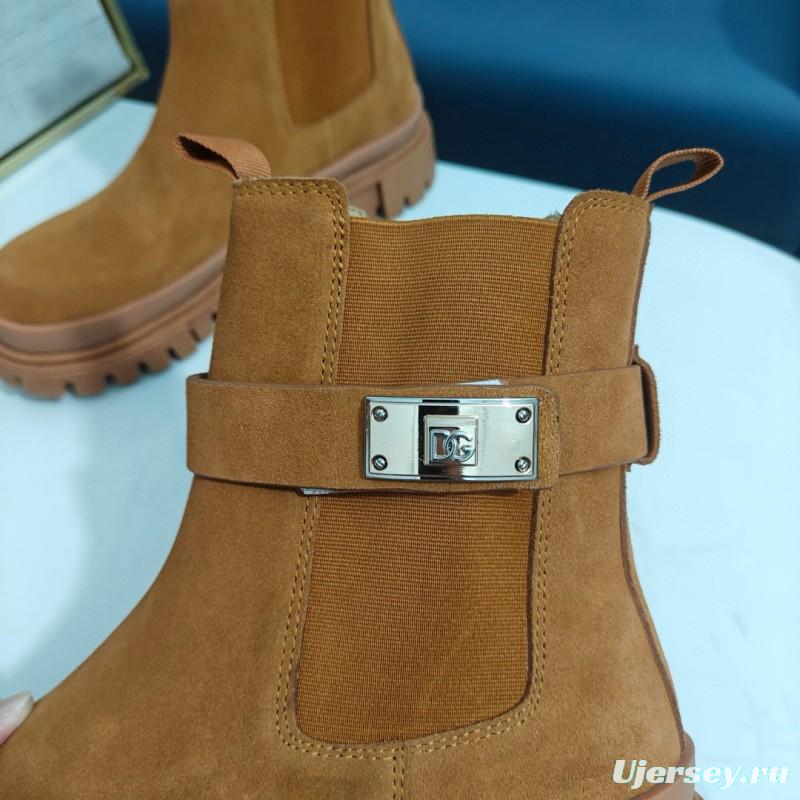 2024 Women Dolce & Gabbana Brown Suede Boots