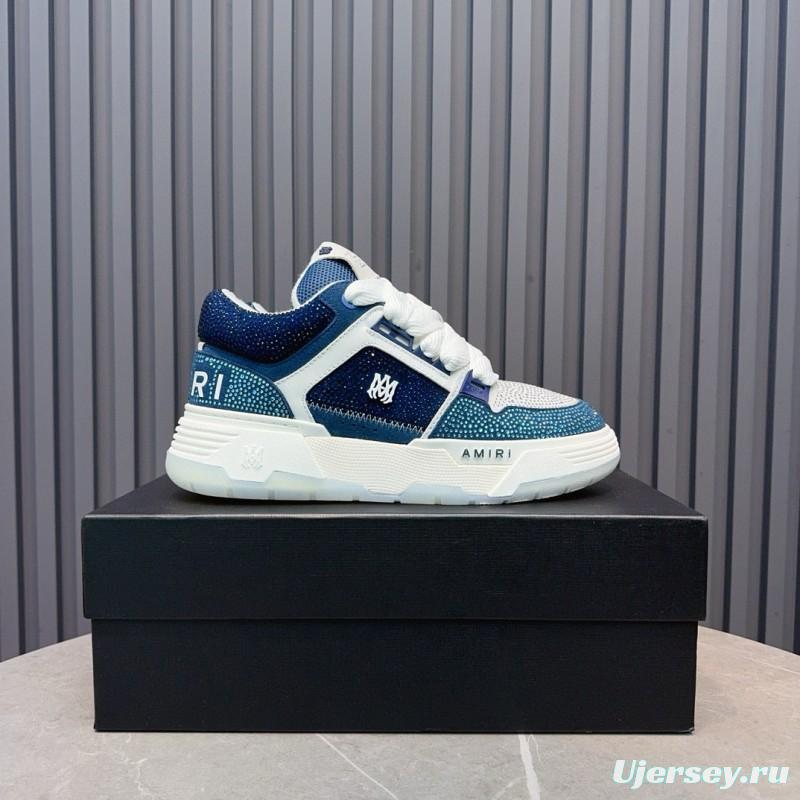 2024 Unisex Amiri Blue White Leather Sneakers MJ00410