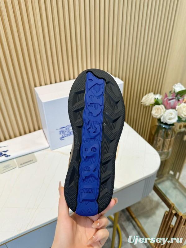 2024 Men Burberry Black Leather Sneakers MJ00320