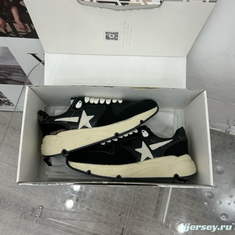 2024 Women GGDB Black White Leather Suede Sneakers