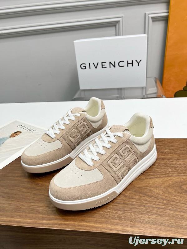 2024 Unisex Givenchy Beige Silk Calfskin Patent Leather Sneakers MJ00380