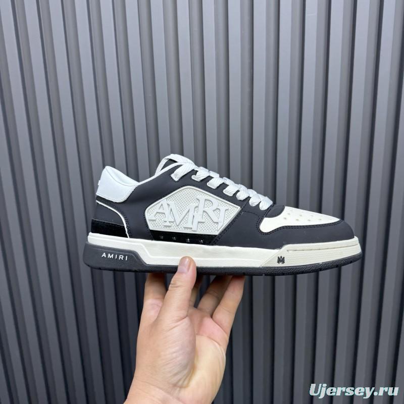 2025 Unisex Amiri Black White Leather Sneakers MJ00360