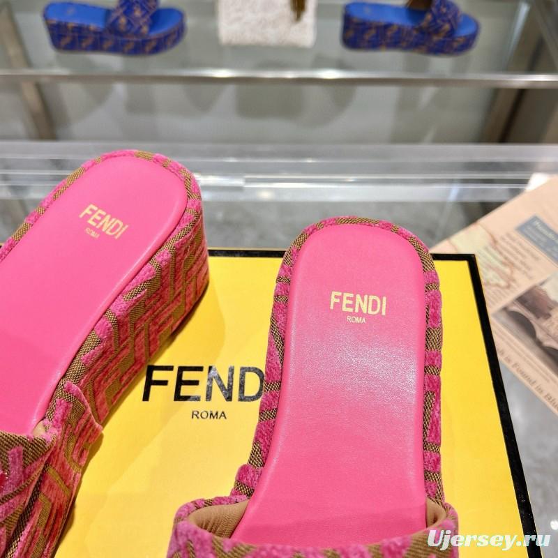 2025 Fendi Pink Canvas Slippers MJ00230
