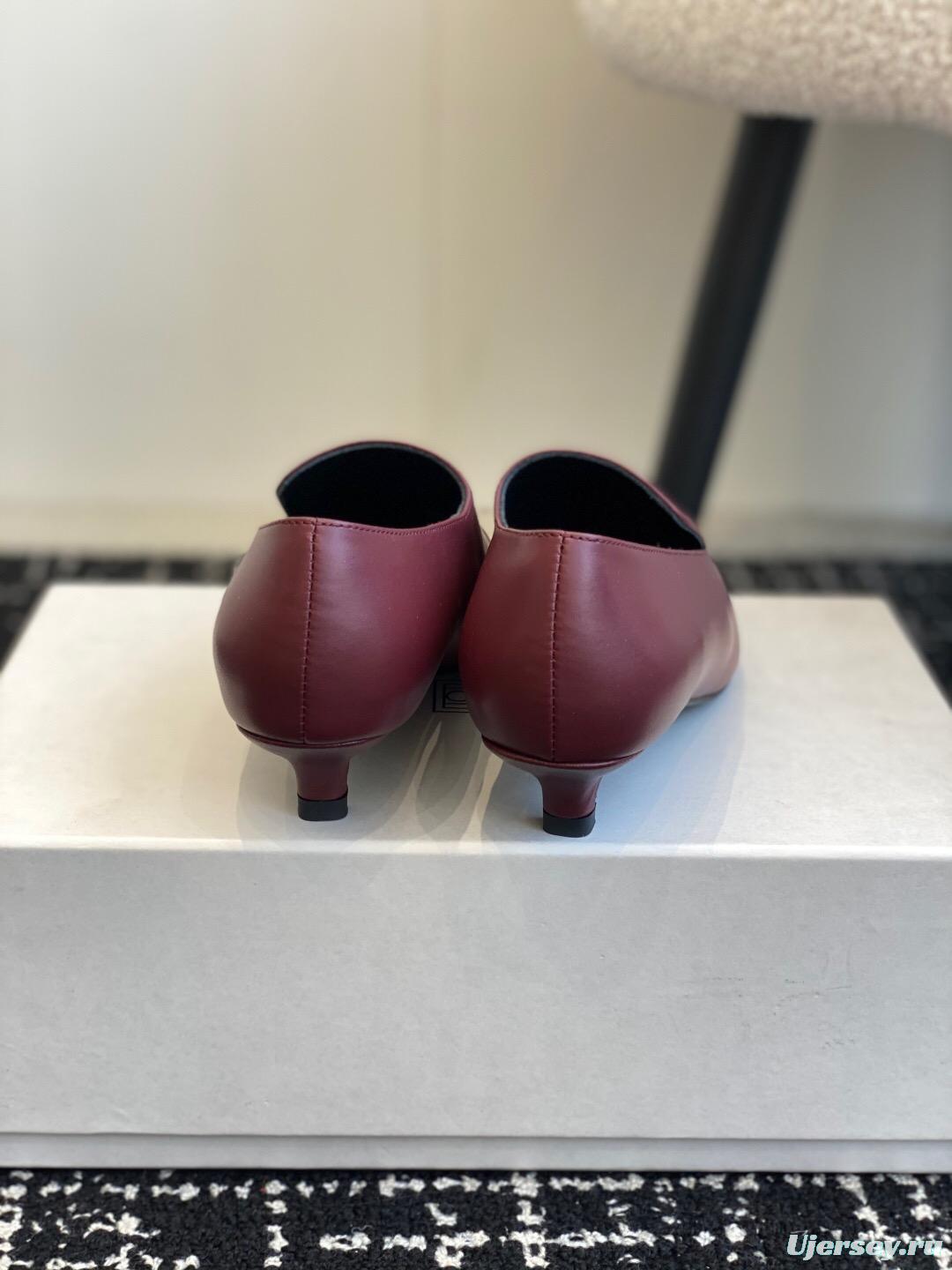 2025 Women Toteme Burgundy Leather Loafers