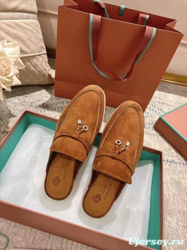 2025 Women LP Brown Suede Slippers LY00260