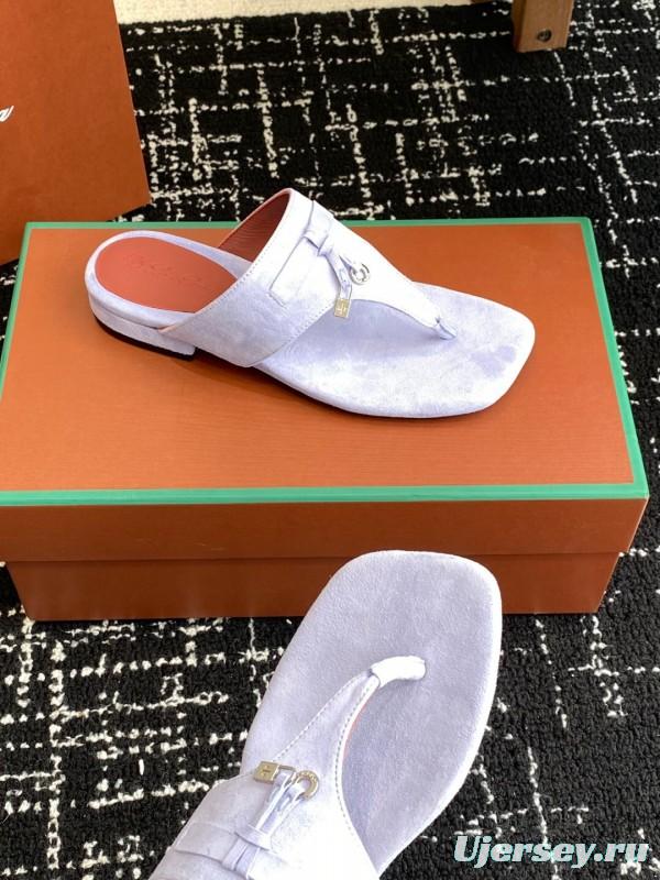 2025 Women Le Parmentier Lavender Suede Slippers KFY00280