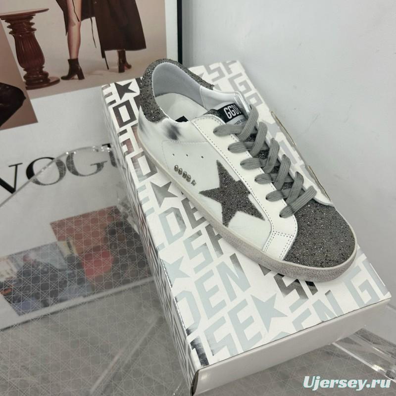 2025 Women GGDB White Grey Leather Suede Sneakers LY00360