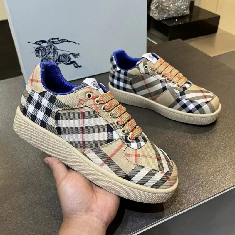 2024 Unisex Burberry Beige Black White Leather Casual Shoes MJ00330
