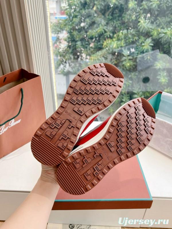 2024 Unisex Le Parmentier Red White Black Mesh Leather Sneakers