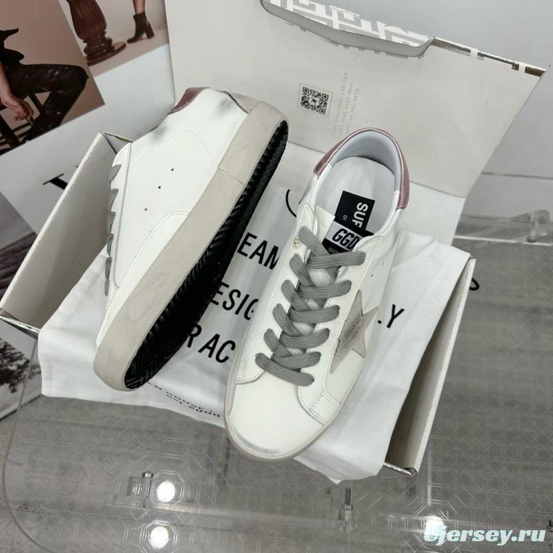 2025 Women GGDB White Grey Pink Leather Suede Sneakers