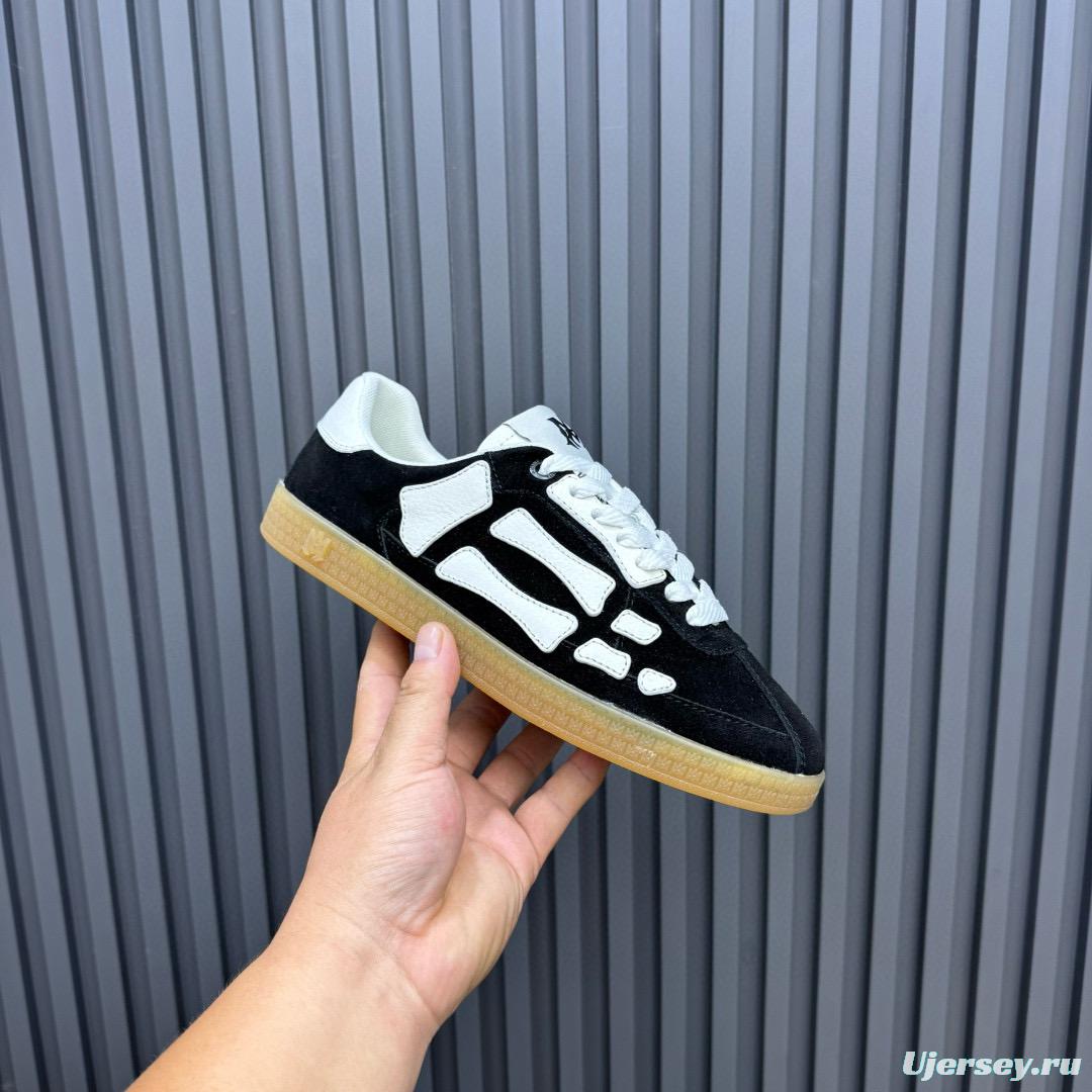 2024 Unisex Amiri Black White Suede Leather Sneakers MJ00300