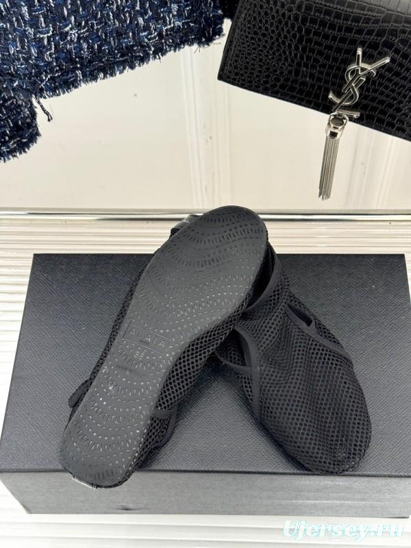 2025 Women AlAIA Black Mesh Casual Shoes