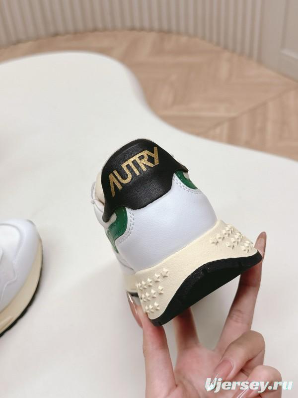2024 Unisex Autry White Green Black Leather Mesh Sneakers MJ00330