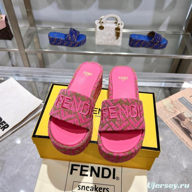 2025 Fendi Pink Canvas Slippers MJ00230