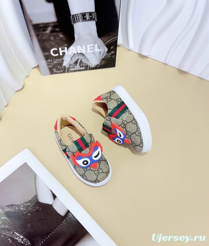 2024 Kids Gucci Brown Red Canvas Slip-On