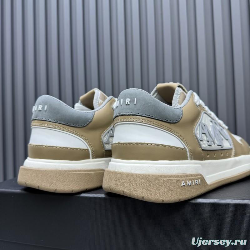 2025 Unisex Amiri Beige White Leather Sneakers MJ00360