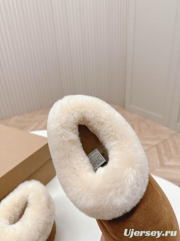 2024 UGG Chestnut Suede Sheepskin Slippers MJ00280