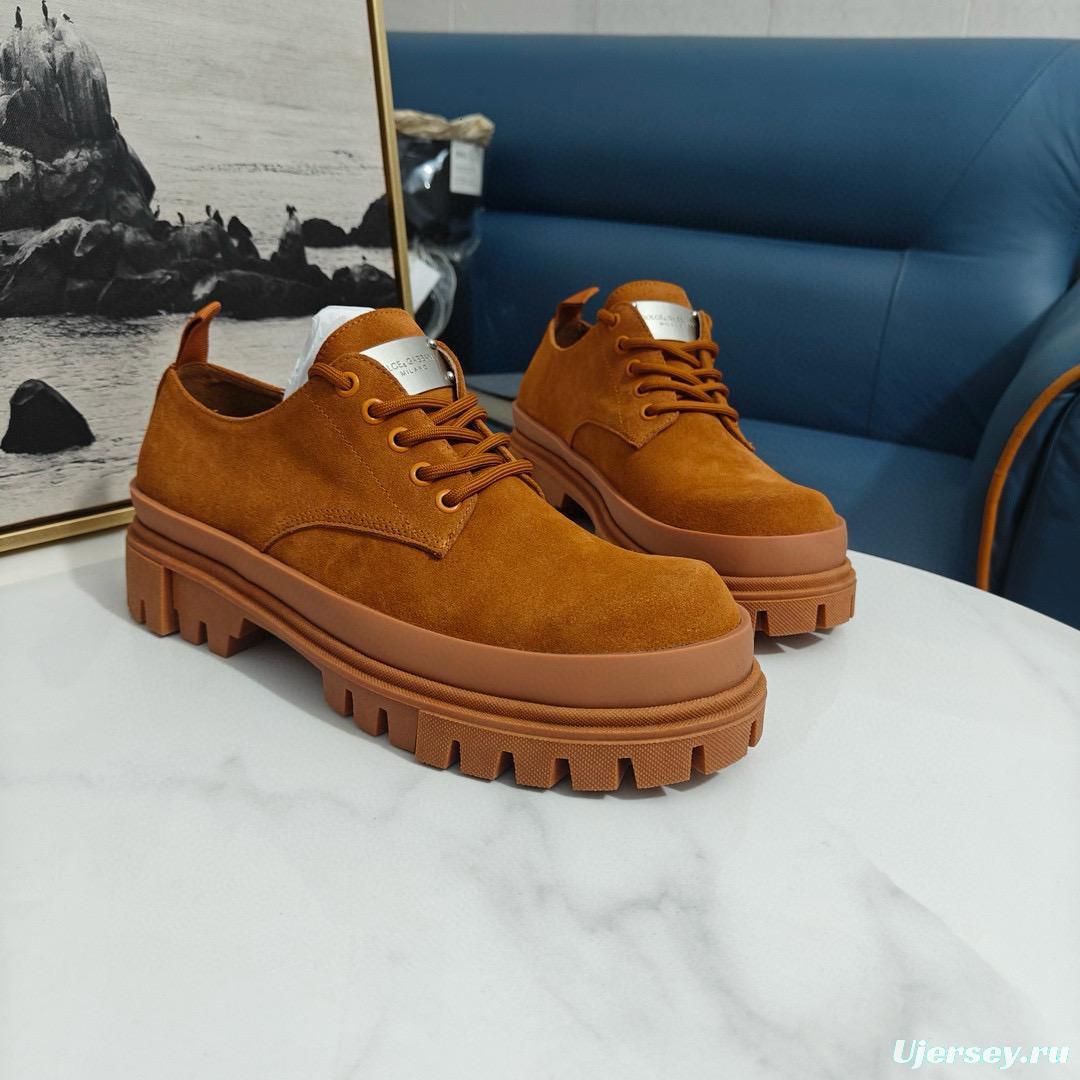 2024 Men Dolce & Gabbana Brown Suede Derby MJ00310