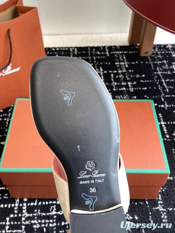 2025 Women Le Parmentier Beige Suede Slippers KFY00280