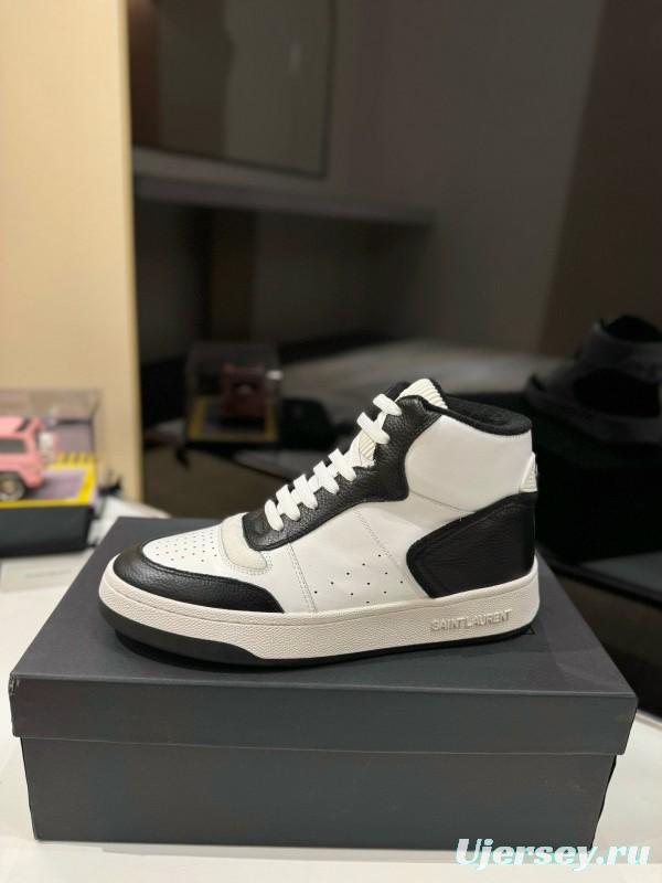2024 Unisex Yves Saint Laurent Black White Leather Casual Sneakers MJ00390