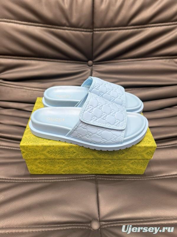 2024 Slippers Gucci Light Blue Synthetic Leather Slippers MJ00200