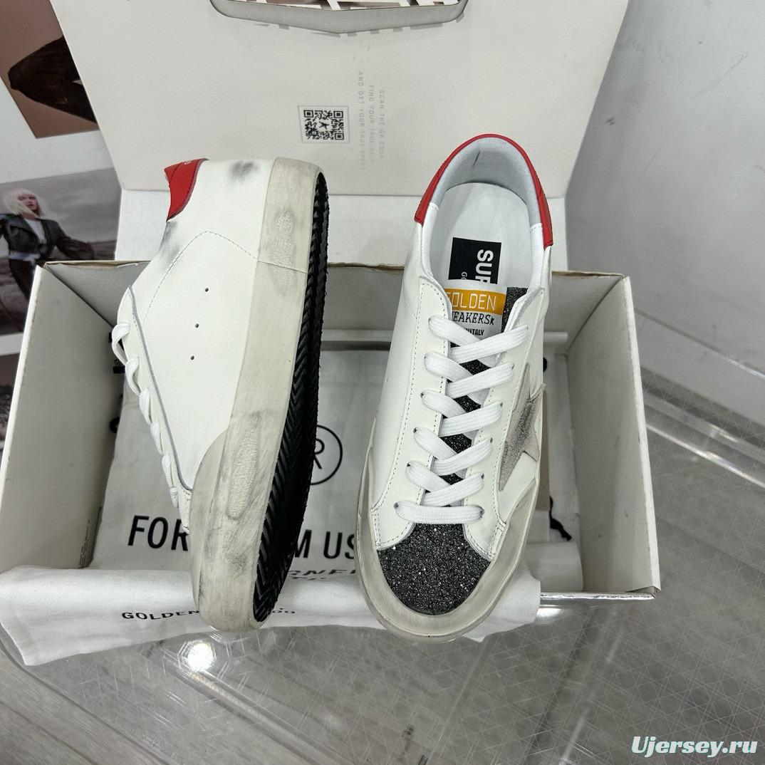 2025 Women GGDB White Red Leather Sneakers