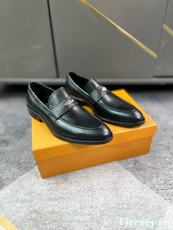 2024 Men Louis Vuitton black cow leather leather dress shoes MJ00290